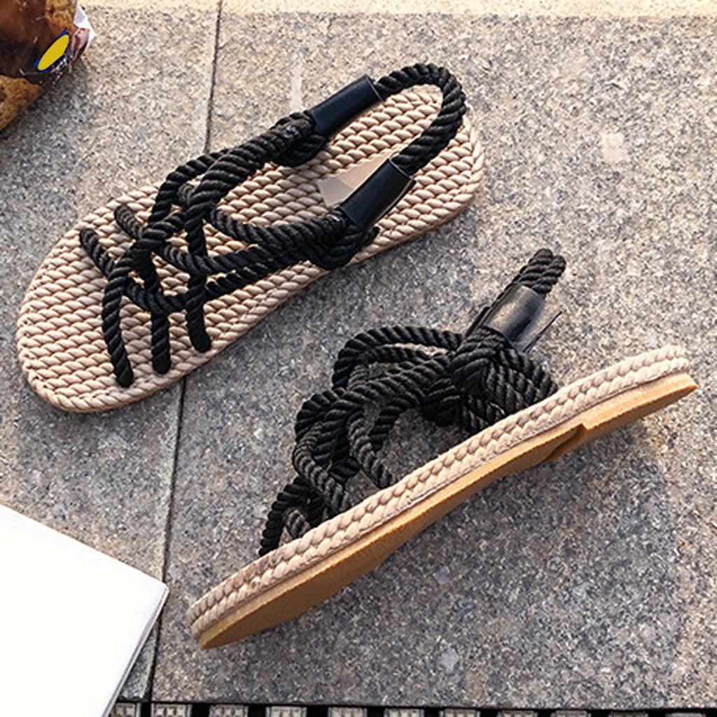 Woman Shoes Braided Rope With Traditional Casual Style And Simple Creativity Fashion Sandals Comfortable Summer Sandal With Arch Support Waterproof Comfy Sandals For Travel Beach