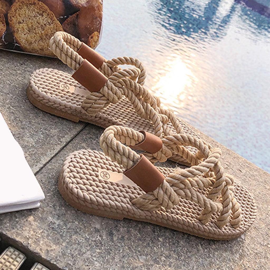 Woman Shoes Braided Rope With Traditional Casual Style And Simple Creativity Fashion Sandals Comfortable Summer Sandal With Arch Support Waterproof Comfy Sandals For Travel Beach