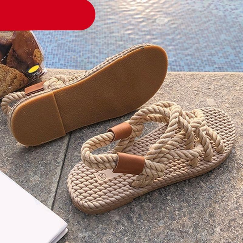 Woman Shoes Braided Rope With Traditional Casual Style And Simple Creativity Fashion Sandals Comfortable Summer Sandal With Arch Support Waterproof Comfy Sandals For Travel Beach