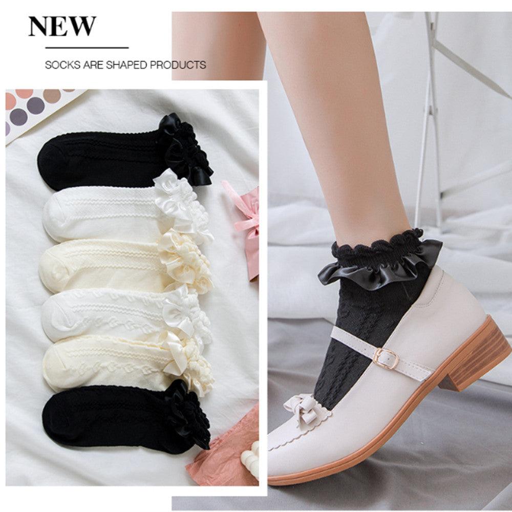 Woman Summer Ruffle Socks Short Socks Nylon Lace Socks Anime Cartoon Sweet Girls Hosiery Cosplay Costumes Accessories - ALLURELATION - 500, anime socks, cute socks, female socks, footwear, lace socks, middle tube socks, Nylon socks, ruffle socks, short socks, socks for girls, socks for women, Women socks - Stevvex.com