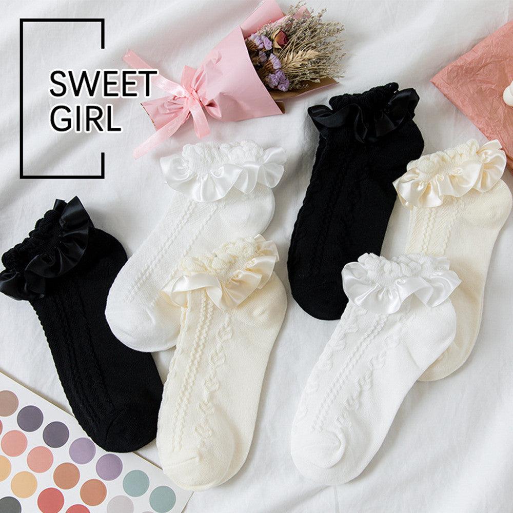 Woman Summer Ruffle Socks Short Socks Nylon Lace Socks Anime Cartoon Sweet Girls Hosiery Cosplay Costumes Accessories - ALLURELATION - 500, anime socks, cute socks, female socks, footwear, lace socks, middle tube socks, Nylon socks, ruffle socks, short socks, socks for girls, socks for women, Women socks - Stevvex.com