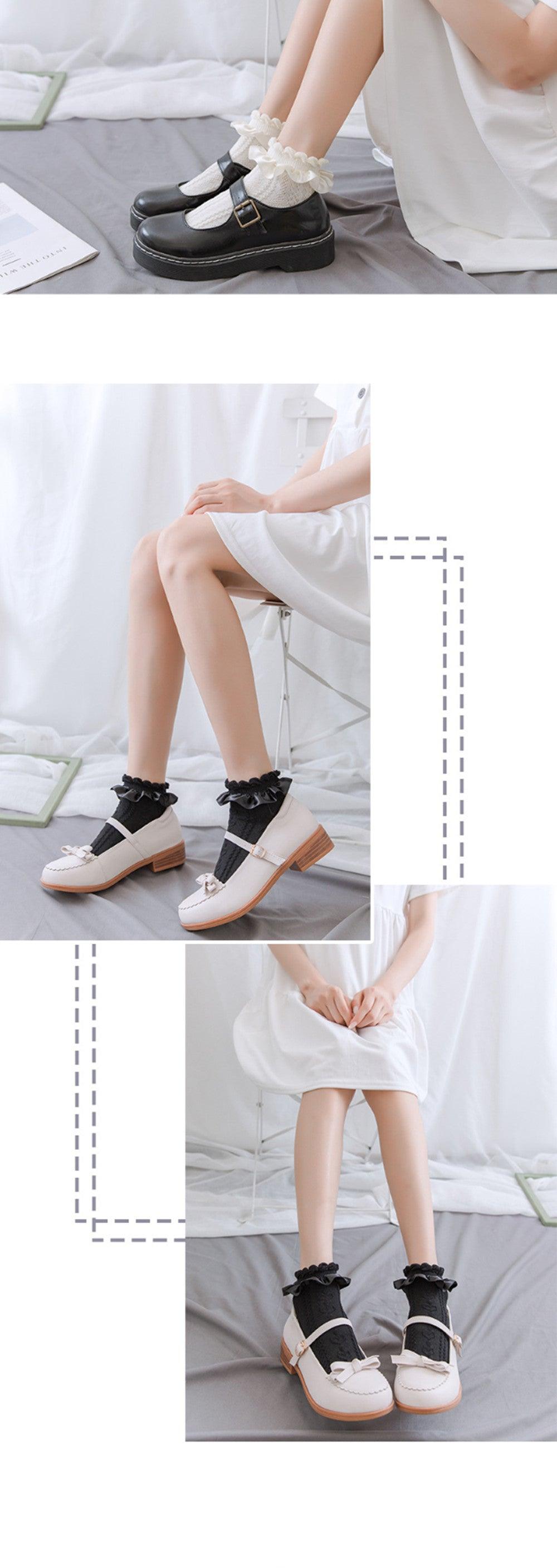 Woman Summer Ruffle Socks Short Socks Nylon Lace Socks Anime Cartoon Sweet Girls Hosiery Cosplay Costumes Accessories - ALLURELATION - 500, anime socks, cute socks, female socks, footwear, lace socks, middle tube socks, Nylon socks, ruffle socks, short socks, socks for girls, socks for women, Women socks - Stevvex.com