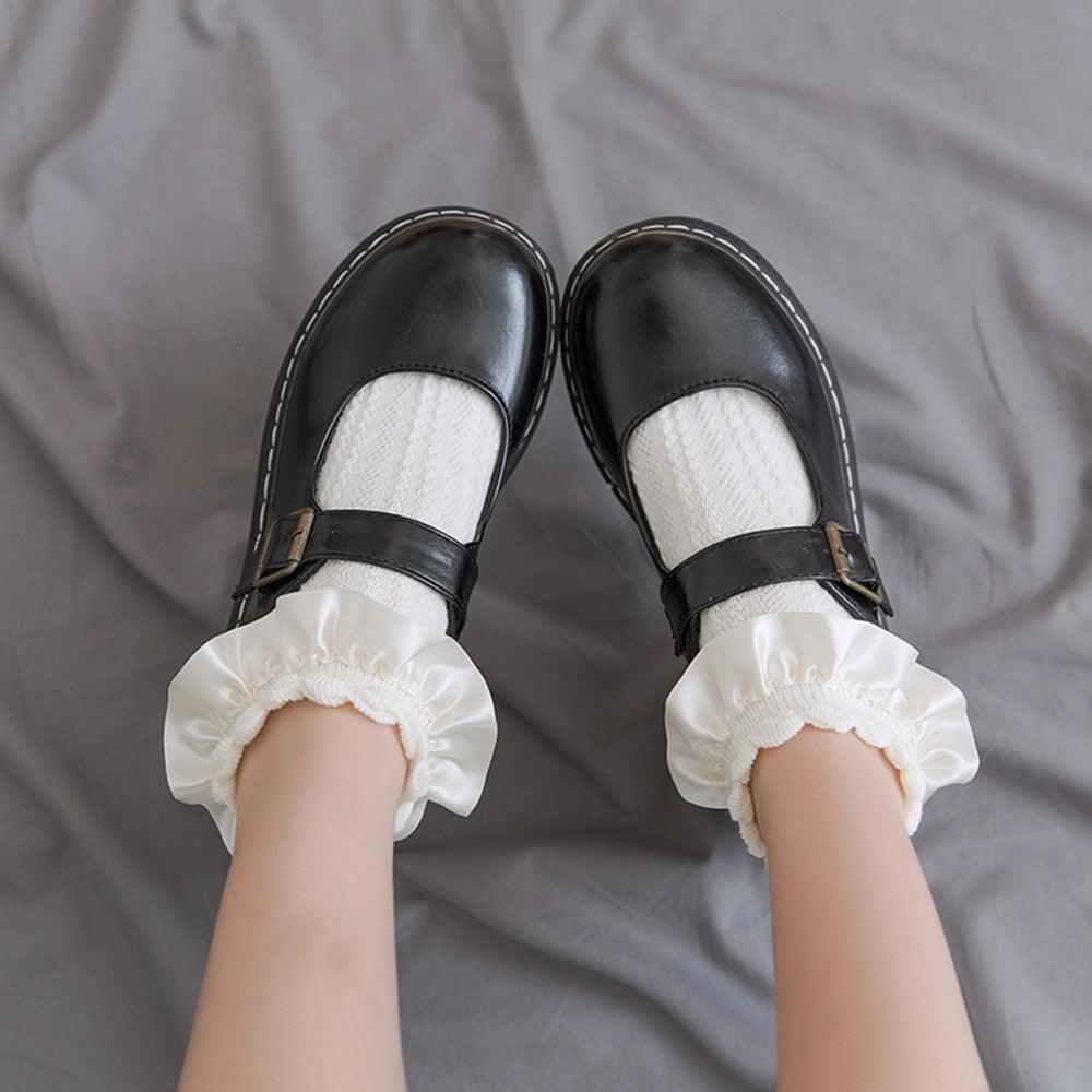 Woman Summer Ruffle Socks Short Socks Nylon Lace Socks Anime Cartoon Sweet Girls Hosiery Cosplay Costumes Accessories - ALLURELATION - 500, anime socks, cute socks, female socks, footwear, lace socks, middle tube socks, Nylon socks, ruffle socks, short socks, socks for girls, socks for women, Women socks - Stevvex.com