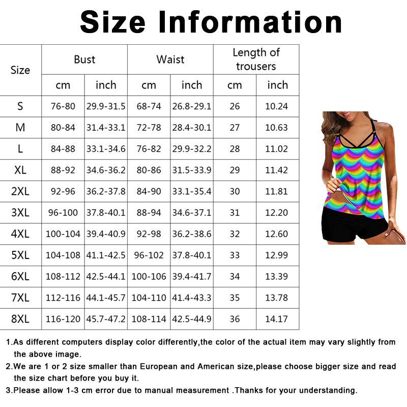 Women Beach Blue Print Backless 2 Piece Swimsuit Fashion Spaghetti Strap Female Bathing Suit Women's V Neck Tankini Set Back Tankini Top With Bikini Bottom Two Piece Bathing Suits Plus Size Swimwear