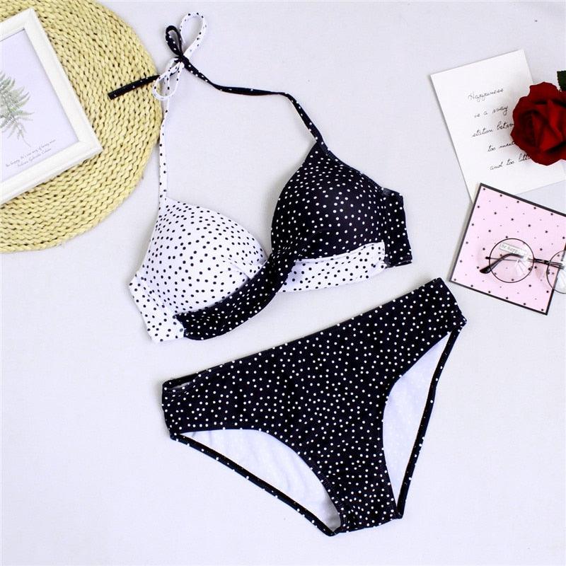 Women Bikini Set Push Up Female Swimsuit Swimwear Swim Two Piece Brazilian Bathing Suit Large Plus Size Women's Twist Front High Waist Bikini Swimsuit Drawstring Tie Side Bottom Two Piece Bathing Suit