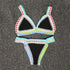 Women Bikini Set Swimwear Beachwear  Low Waist Handmade Knit Swimsuit Female Bathing Suit Swimming Suit Women's Halter Sliding Triangle Bikini Sets Charming Tie Side Bathing Suit