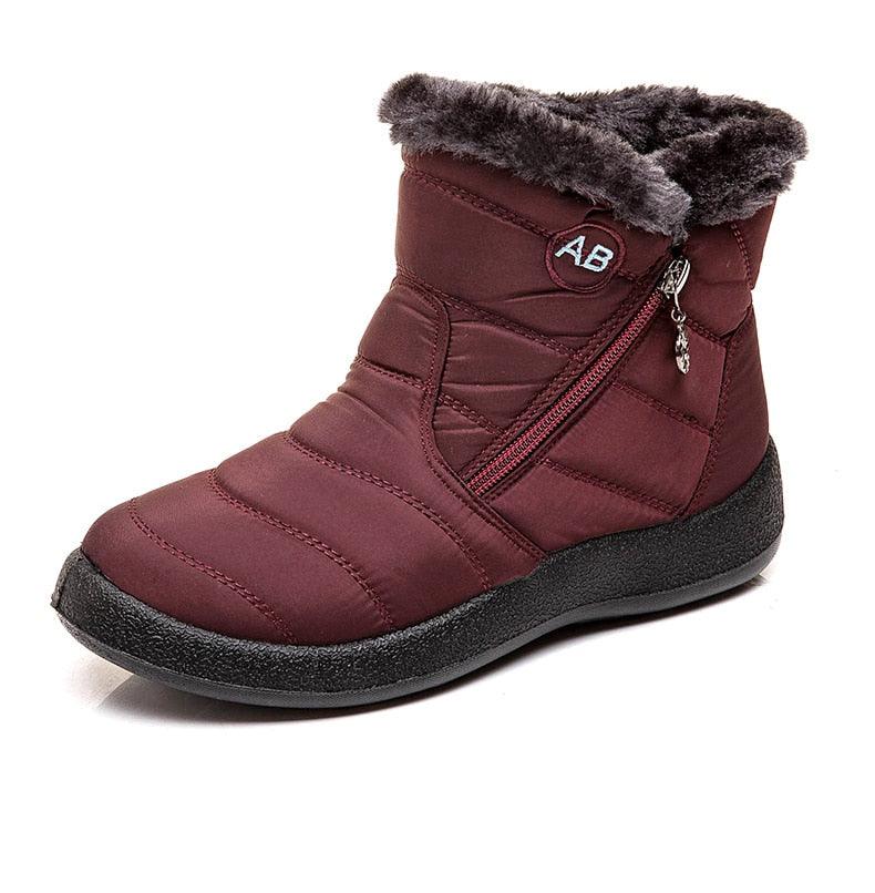 Women Boots Fashion Waterproof Snow Boots For Winter Casual Lightweight Ankle Warm Winter Boots Fur Lined Warm Ankle Boots Slip On Waterproof Shoes Comfortable Soft Design For Female