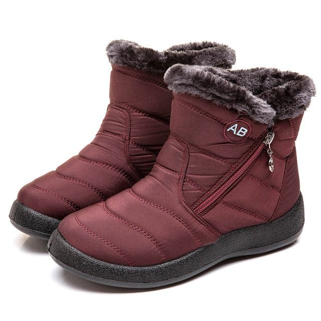 Women Boots Fashion Waterproof Snow Boots For Winter Casual Lightweight Ankle Warm Winter Boots Fur Lined Warm Ankle Boots Slip On Waterproof Shoes Comfortable Soft Design For Female