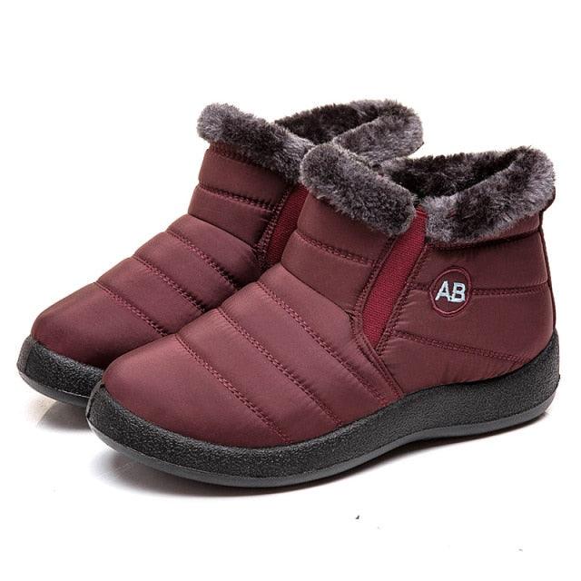 Women Boots Fashion Waterproof Snow Boots For Winter Casual Lightweight Ankle Warm Winter Boots Fur Lined Warm Ankle Boots Slip On Waterproof Shoes Comfortable Soft Design For Female