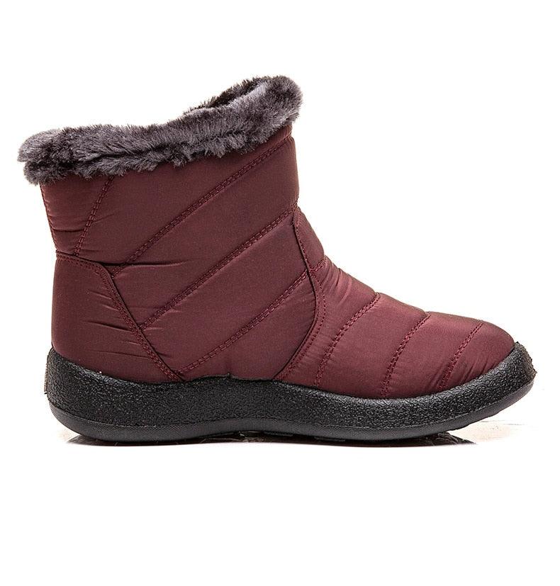 Women Boots Fashion Waterproof Snow Boots For Winter Casual Lightweight Ankle Warm Winter Boots Fur Lined Warm Ankle Boots Slip On Waterproof Shoes Comfortable Soft Design For Female