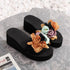 Women Bow Summer Sandals Slipper Indoor Outdoor Flip-flops Beach Shoes New Fashion Casual Flower Slipper High Heeled Bow-Knot Platform Flip Flops Beach Sandals Fashion Summer Slippers