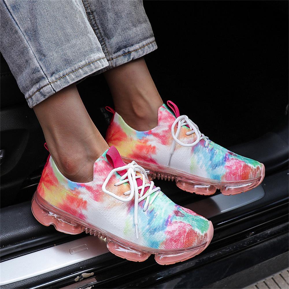 Women Breathable Sneakers Autumn New Lace Up Casual Shoes Outdoor Sport Walking Athletic Tennis Shoes Air Cushion Lightweight Sneakers Lace Up Sport Running Sneakers