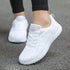 Women Casual Fashion Breathable Walking Mesh Flat Shoes White Sneakers Summer New Fashion Women's Vulcanized Running Sneakers Walking Tennis Shoes