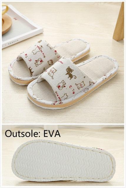 Women Casual Floral Indoor Home Slippers Flower Soft Slippers Spring Autumn Flip Flops Slides Slippers Cozy Casual Footwear Cloth Slippers Open Toe Low-Top Flat Slipper Indoor House Slippers