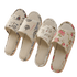 Women Casual Floral Indoor Home Slippers Flower Soft Slippers Spring Autumn Flip Flops Slides Slippers Cozy Casual Footwear Cloth Slippers Open Toe Low-Top Flat Slipper Indoor House Slippers