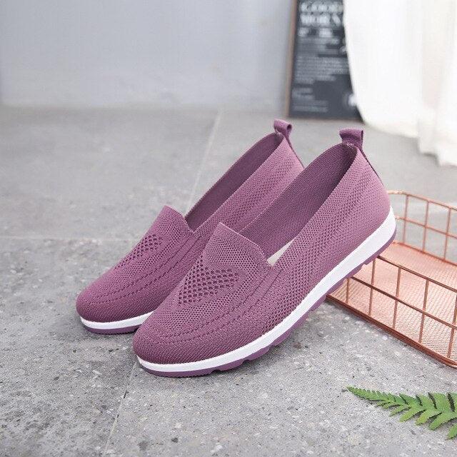 Women Casual Light Espadrilles Breathable Mesh Summer Vulcanized Shoes Woman Flats Women Work Shoes Breathable Mesh Slip-On Shoes Women Mesh Running Casual Espadrilles