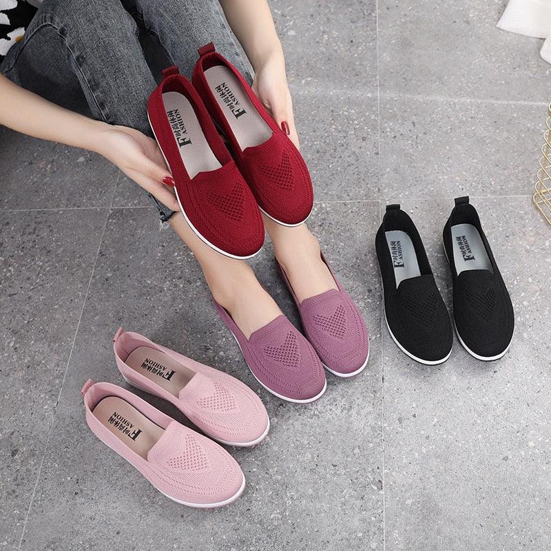 Women Casual Light Espadrilles Breathable Mesh Summer Vulcanized Shoes Woman Flats Women Work Shoes Breathable Mesh Slip-On Shoes Women Mesh Running Casual Espadrilles