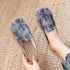 Women Casual Linen Handmade Mules Flat Slippers Retro Vegan Summer Canvas Comfortable Espadrille New Women Shoes Slides Flat Summer Style Handmade Retro Slippers