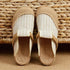 Women Casual Linen Handmade Mules Flat Slippers Retro Vegan Summer Canvas Comfortable Espadrille New Women Shoes Slides Flat Summer Style Handmade Retro Slippers