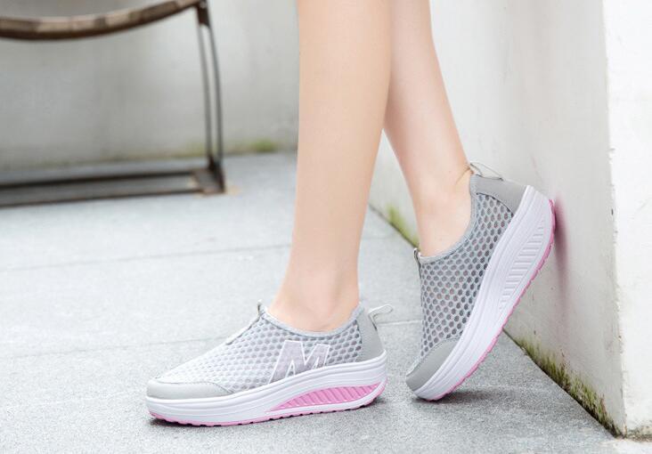 Women Casual Sneakers Sport Fashion Height Increasing Woman Breathable Air Mesh Sneakers Platform Tennis Walking Sneakers Comfortable Lightweight Casual Fitness Shoes