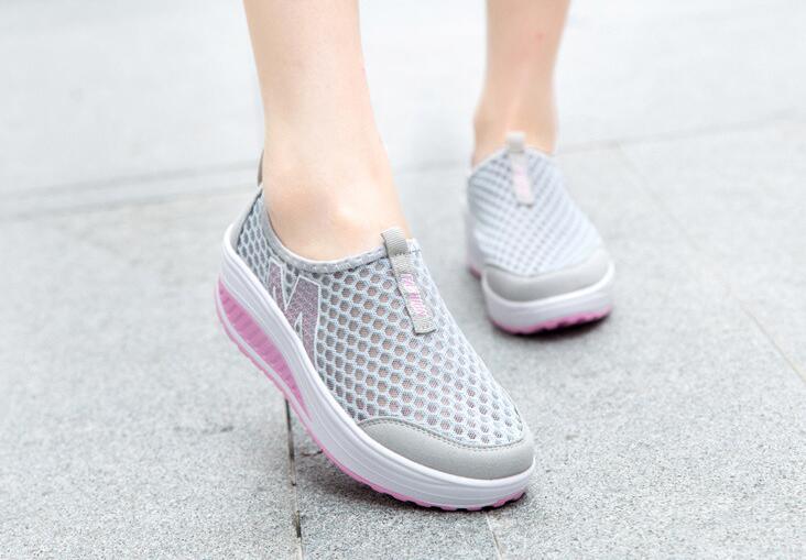 Women Casual Sneakers Sport Fashion Height Increasing Woman Breathable Air Mesh Sneakers Platform Tennis Walking Sneakers Comfortable Lightweight Casual Fitness Shoes