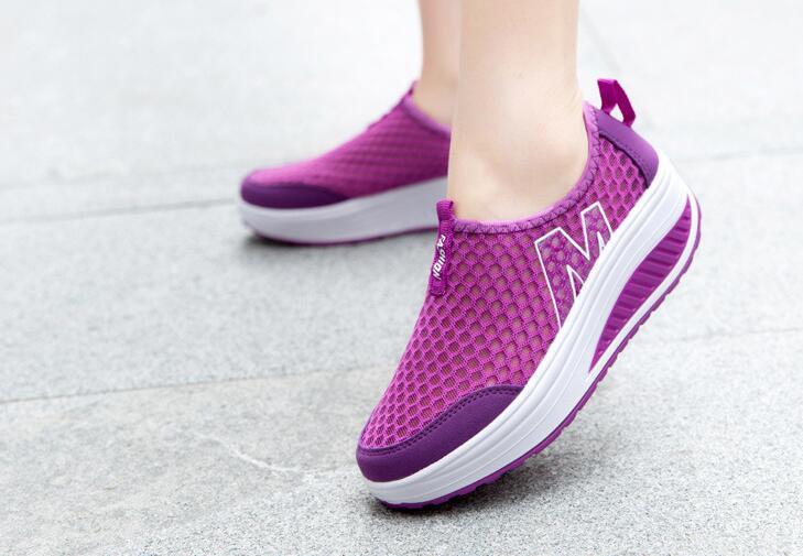 Women Casual Sneakers Sport Fashion Height Increasing Woman Breathable Air Mesh Sneakers Platform Tennis Walking Sneakers Comfortable Lightweight Casual Fitness Shoes