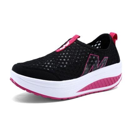 Women Casual Sneakers Sport Fashion Height Increasing Woman Breathable Air Mesh Sneakers Platform Tennis Walking Sneakers Comfortable Lightweight Casual Fitness Shoes