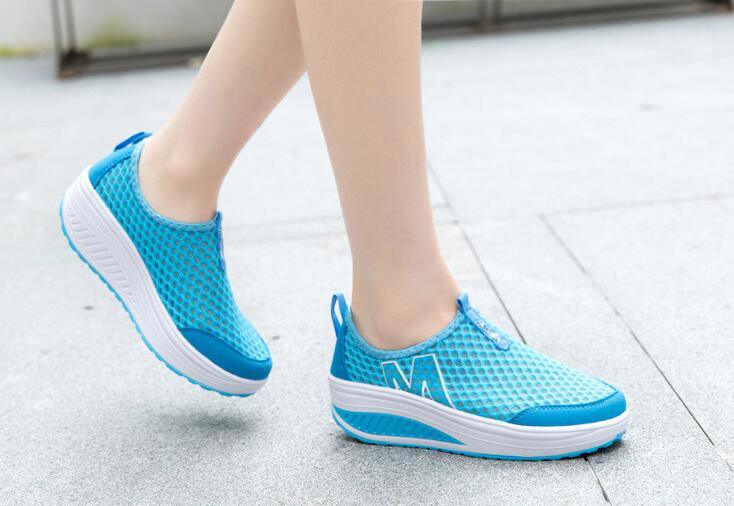 Women Casual Sneakers Sport Fashion Height Increasing Woman Breathable Air Mesh Sneakers Platform Tennis Walking Sneakers Comfortable Lightweight Casual Fitness Shoes