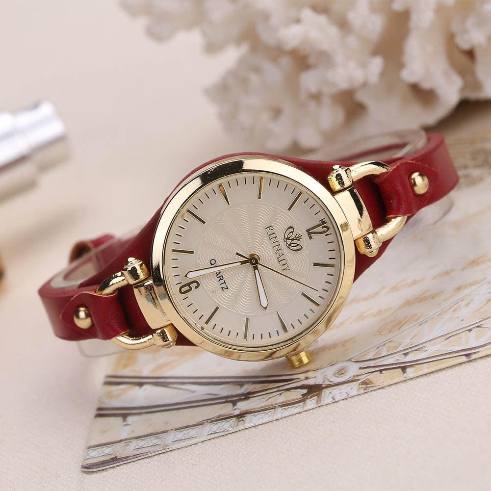 Women Casual Watches Round Dial PU Leather Strap Wristwatch Analog Quartz Watch Fashion Luxury Wrist Watch Unisex Watches Leather Band Analog Quartz Wrist Watch