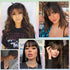 Women Clip In Hair Bangs Hairpiece Synthetic Fake Hair Piece Clip In Hair Extensions Front Natural Flat Neat Fringe Bangs With Temples For Women One Piece Hairpiece