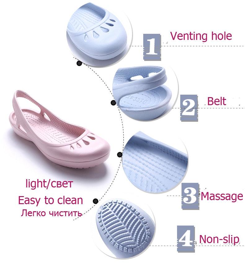 Women Clogs Modern Sandals Home Non-slip Summer Shoes Flat Slippers Plastic Waterproof Garden Shoes Classic Clog Casual Slip On Water Shoe Sandal Indoor Outdoor Slipper