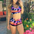 Women Crop Top Swimsuit High Waist Shorts Floral Bikini Beach Swimwear Beachwear New  Women's Halter High Waist Bikini Two Piece Swimsuits Matching Soft Bathing Suits