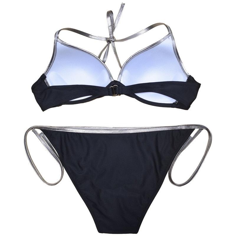 Women Cute Large Swimsuits Push Up Bikini Women Triangle Push Up Bikini Set Molded Bra Swimsuit  Women's Plus Size Swimwear Beach Wear  Bikinis Female Bathing Suit Swimming Suits