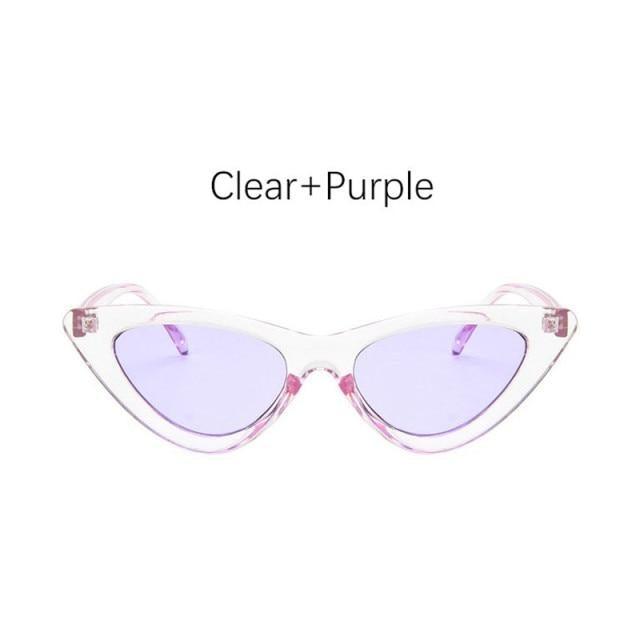 Women Elegant Black Summer Sunglasses Stylish New Popular Cat Eye Design Sunglasses For Woman New Small Eyewear Shades For Women Retro Summer Design Glasses