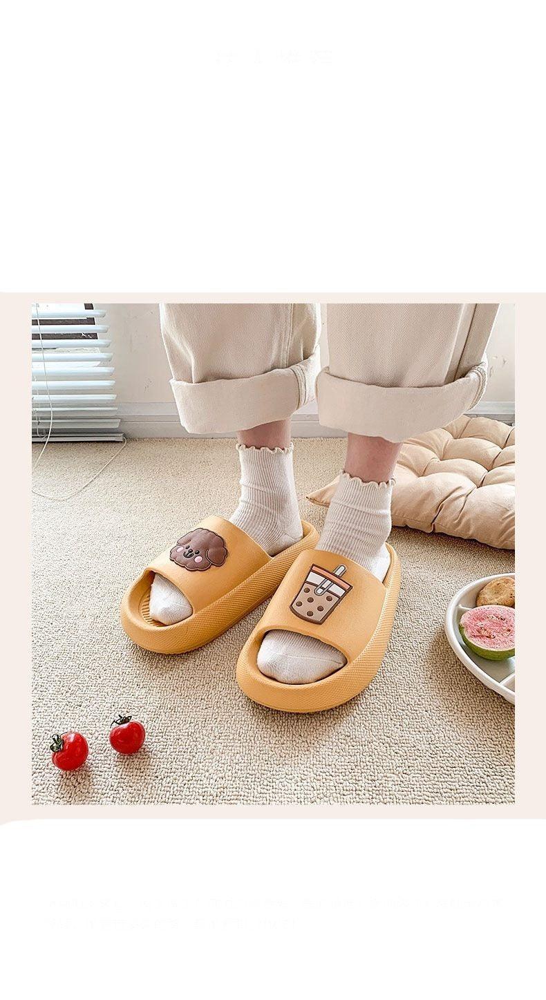 Women Flip Flops Indoor Soft Non Slip Slippers Summer Fashion New Flat Beach Casual Cats Dogs Shoes Open Toe Soft Slippers Soft Shower Bath Pool Gym House Slipper