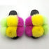 Women Fox Fur Slides Home Beautiful Flat Sandals Female Cute Fluffy House Woman Fur Fluffy Slippers Furry Slides Summer Sandals Open Toe Indoor Outdoor Comfortable Slides Sandals