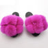 Women Fox Fur Slides Home Beautiful Flat Sandals Female Cute Fluffy House Woman Fur Fluffy Slippers Furry Slides Summer Sandals Open Toe Indoor Outdoor Comfortable Slides Sandals