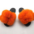 Women Fox Fur Slides Home Beautiful Flat Sandals Female Cute Fluffy House Woman Fur Fluffy Slippers Furry Slides Summer Sandals Open Toe Indoor Outdoor Comfortable Slides Sandals