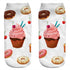 Women Funny Cute 3D Print Foods White Nutella Character Socks Unisex Happy Breathable Cotton Cartoon Donuts Biscuit Dessert Gift Socks For Men And Women