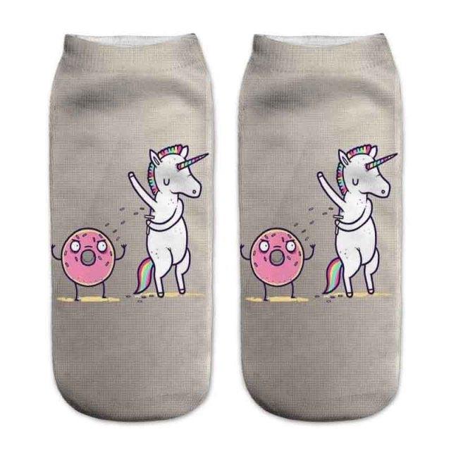 Women Funny Cute 3D Print Foods White Nutella Character Socks Unisex Happy Breathable Cotton Cartoon Donuts Biscuit Dessert Gift Socks For Men And Women