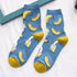 Women Funny Socks Spring Autumn Cartoon Socks Avocado Lemon Watermelon Peach Strawberry Banana Casual Socks Combed Out Of Cotton Soft Socks For Men And Women