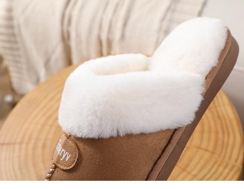 Women Fur Slippers Winter Warm Shoes Suede Plush House Indoor Outdoor Men Couples Cotton Cozy Comfy Faux Fur Slip-On Women House Shoes Memory Foam Suede Fluffy Comfort Plush Anti-Slip Slippers