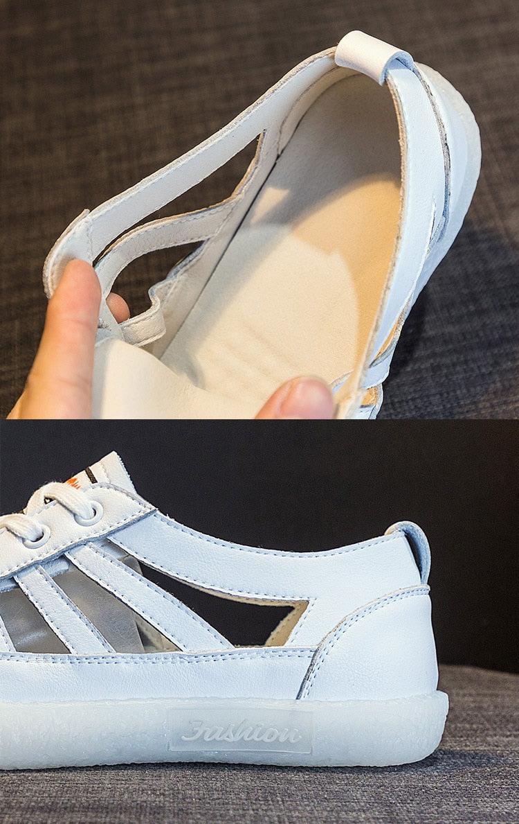 Women Genuine Leather Sneakers Summer White Lacing Flat Woman Casual mfortable Casual Everyday Walking Fashion Outdoor Sneakers - STEVVEX Shoes - 106, Athletic Sneakers, Breathable Sneakers, Breathable Women Sneakers, Elegant Women Sneakers, Fashion Sneakers, Leather Sneakers, Modern Womens Sneakers, Shoes, Sneakers, Walking Sneakers, White Womens Sneakers, Women Casual Sneakers, Women Flat Shoes, Women sneakers, Womens Elegant Sneakers, Womens Fitness Sneakers, Womens Summer Sneakers - Stevvex.com