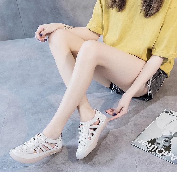 Women Genuine Leather Sneakers Summer White Lacing Flat Woman Casual mfortable Casual Everyday Walking Fashion Outdoor Sneakers - STEVVEX Shoes - 106, Athletic Sneakers, Breathable Sneakers, Breathable Women Sneakers, Elegant Women Sneakers, Fashion Sneakers, Leather Sneakers, Modern Womens Sneakers, Shoes, Sneakers, Walking Sneakers, White Womens Sneakers, Women Casual Sneakers, Women Flat Shoes, Women sneakers, Womens Elegant Sneakers, Womens Fitness Sneakers, Womens Summer Sneakers - Stevvex.com