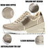 Women Height Increasing Walking Jogging Sneakers Gold Silver Sport Running Women's Lightweight Casual Everyday Walking Fashion High Heels Comfortable Sneakers