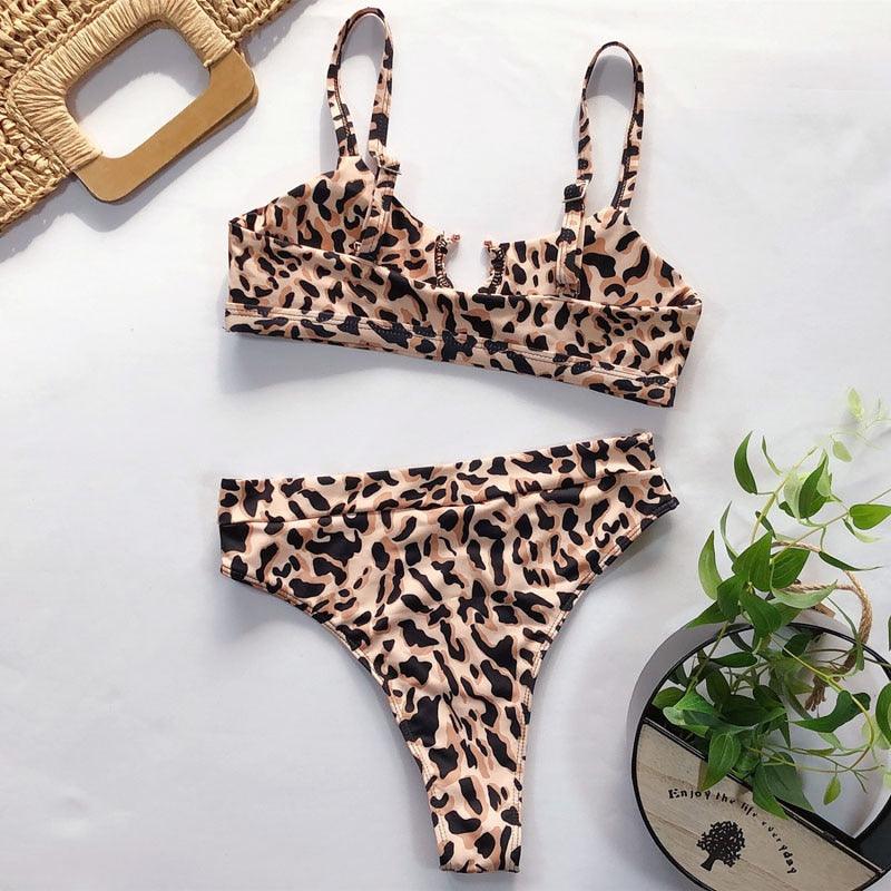 Women High Waist Bikini Swimsuit Swimwear Female Women Metal Ring Cross Bandage Bikini Set Swimsuit Two Piece Cutout Tie Back Bathing Suit Thong Bikini Set Bathing Suit Bather