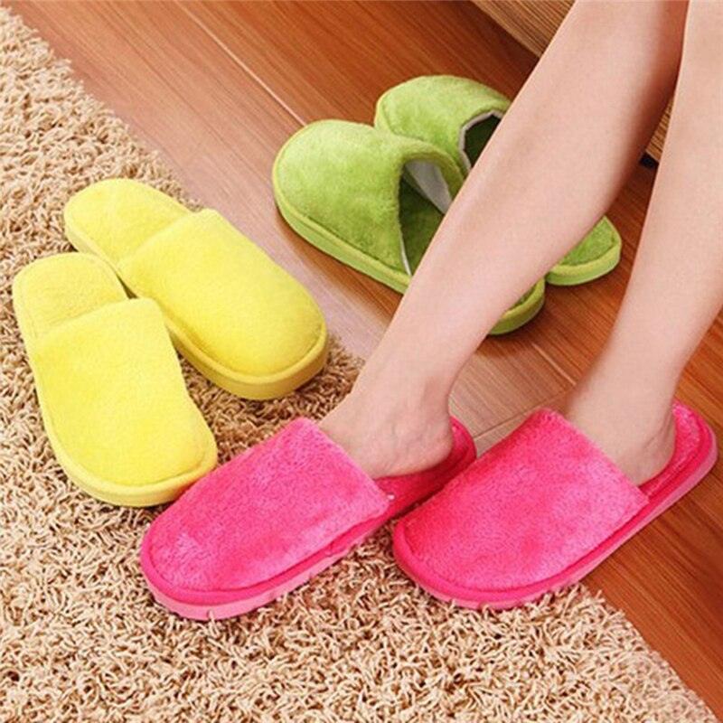 Women Home Slippers Autumn Winter Warm Furry Plush Shoes Indoor Bedroom Light EVA Couple Cotton Slipper House Memory Foam Slippers Furry Faux Fur Lined Bedroom Shoes