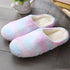 Women Home Slippers With Faux Fur Flats Heel Winter Shoes Keep Warm Shoes For Woman Rainbow Faux Fur Warm Memory Foam Slippers Suede Slip-on Cozy House Shoes Non-Slip Sole