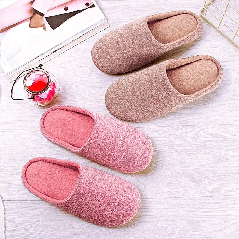 Women Indoor House Plush Soft Cute Cotton Slippers Shoes Non-slip Home Slippers Bedroom Cotton Slippers For Womens Mens Washable Home Shoes Non-Slip Slippers For Travel Spa Hotel