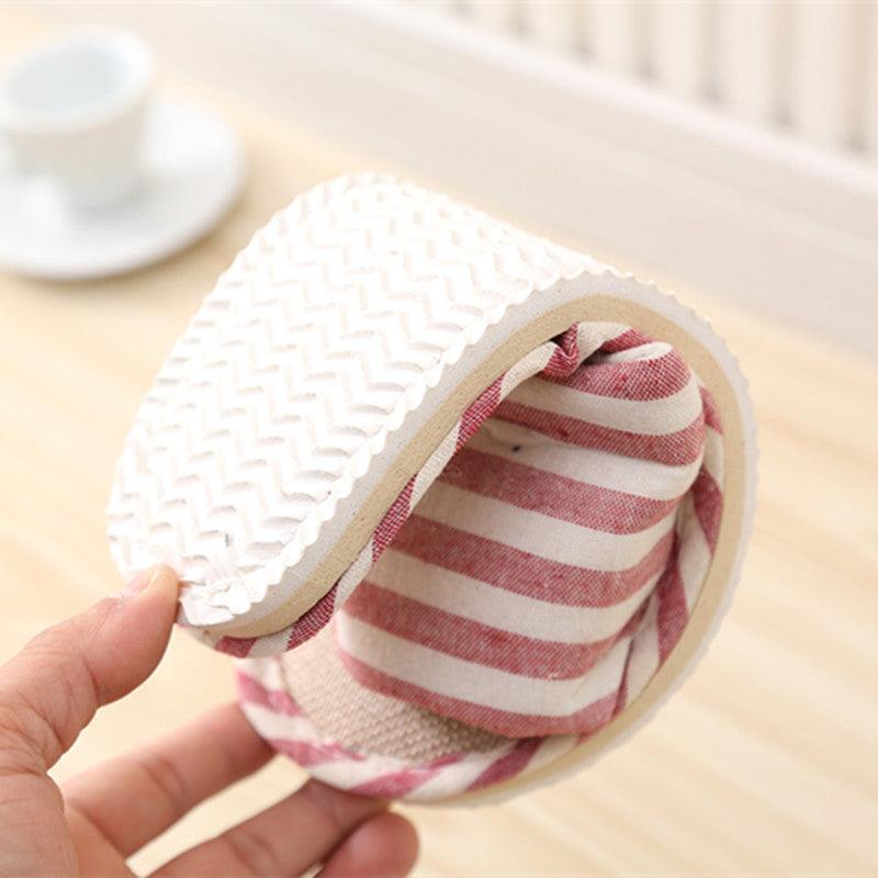 Women Indoor Slippers Flat Shoes Spring Autumn Linen Flip Flops Home Slippers Comfortable Memory Foam Slippers Lining Slip-On Lightweight Durable House Shoes